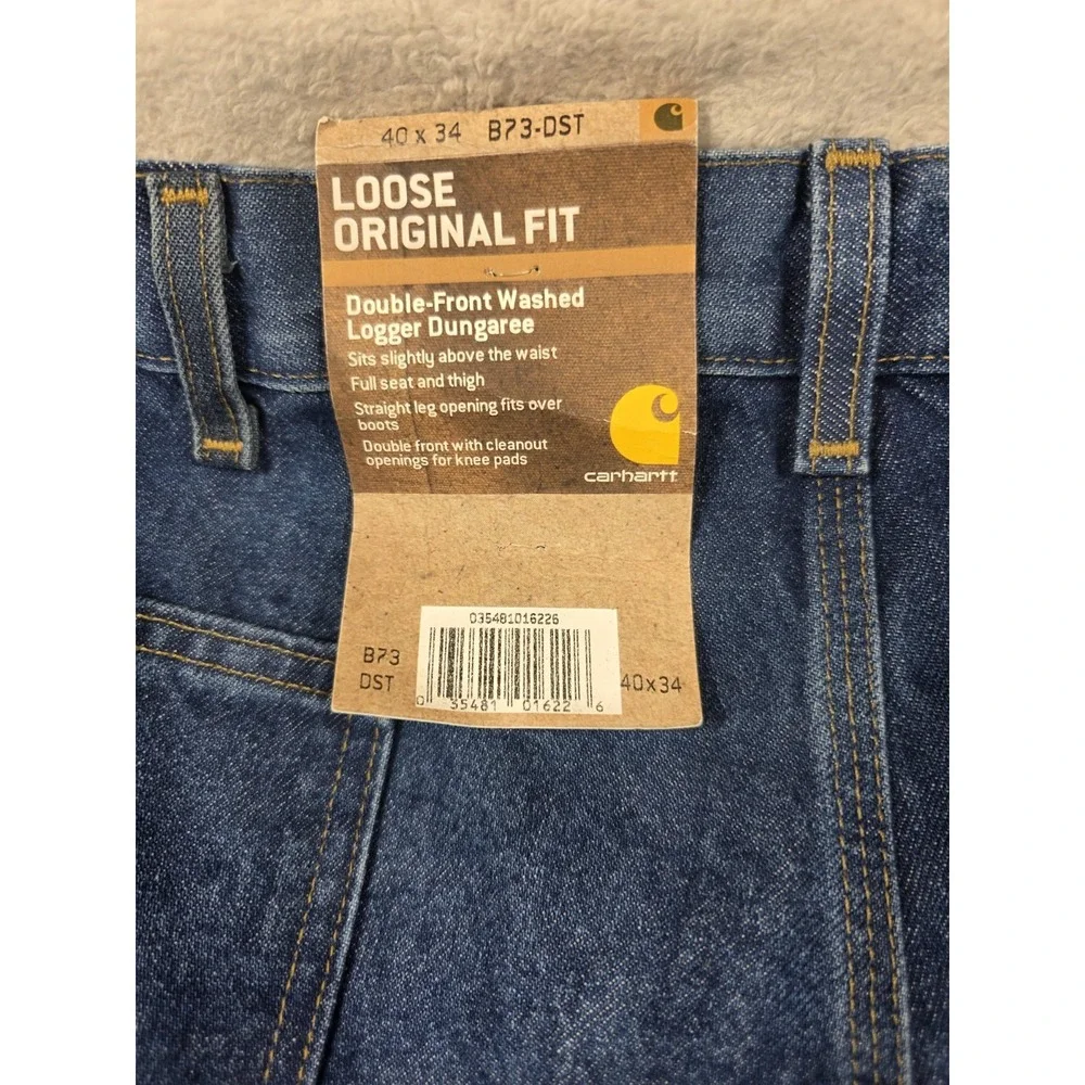 Carhartt Loose Orig. Fit Double-Front Washed Logger Dungaree Jeans B73-DST 40x34